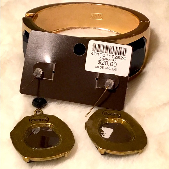 Chico’s Earrings and ViVI Hinged Bangle Bracelet - Picture 3 of 9